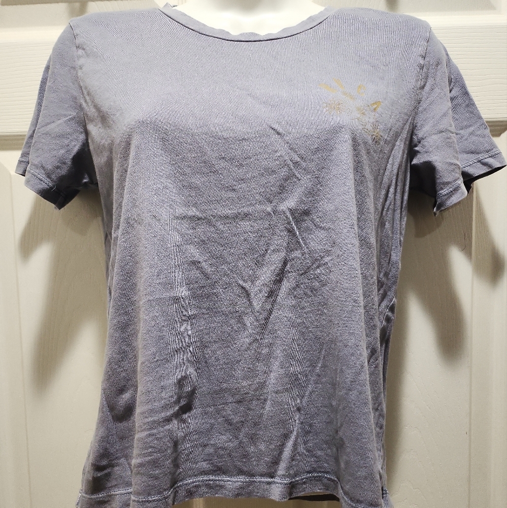 Womens Rvca Crop shirt Light Blue Size Small